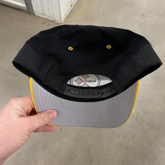 Vintage NFL 90s Pittsburgh Steelers Twill SnapBack Hat Twins Enterprise - Picture 3 of 6